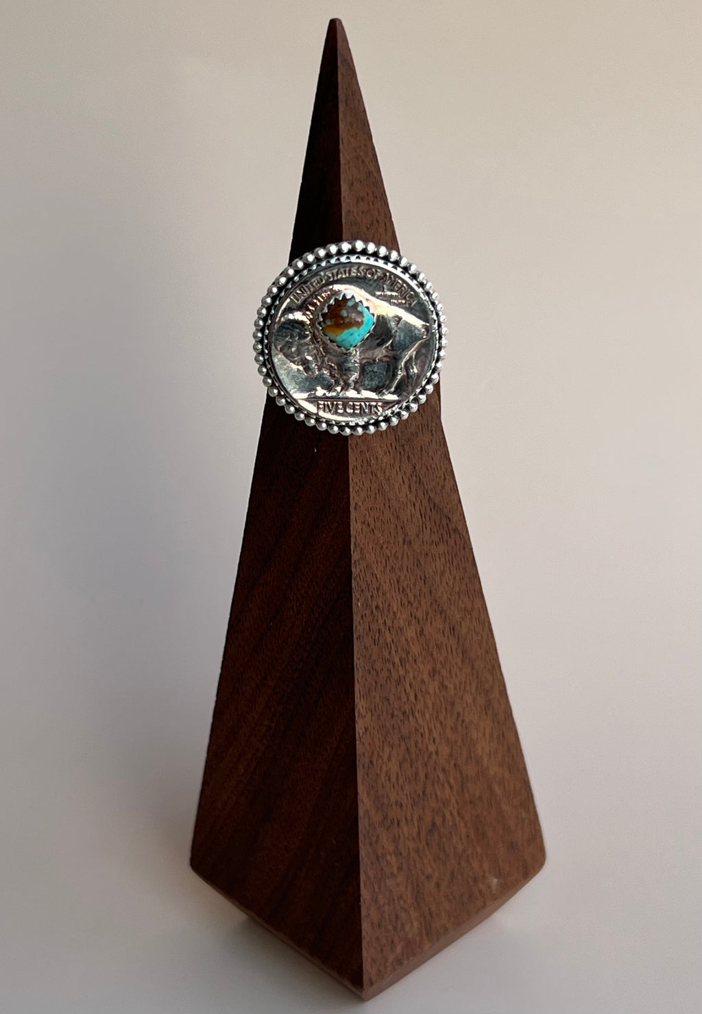 Buffalo Nickel and Turquoise Size 8