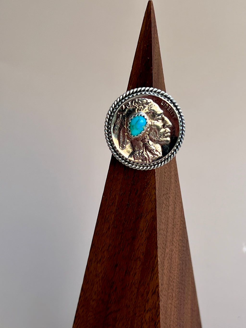 Buffalo Nickel and Turquoise Size 8.5