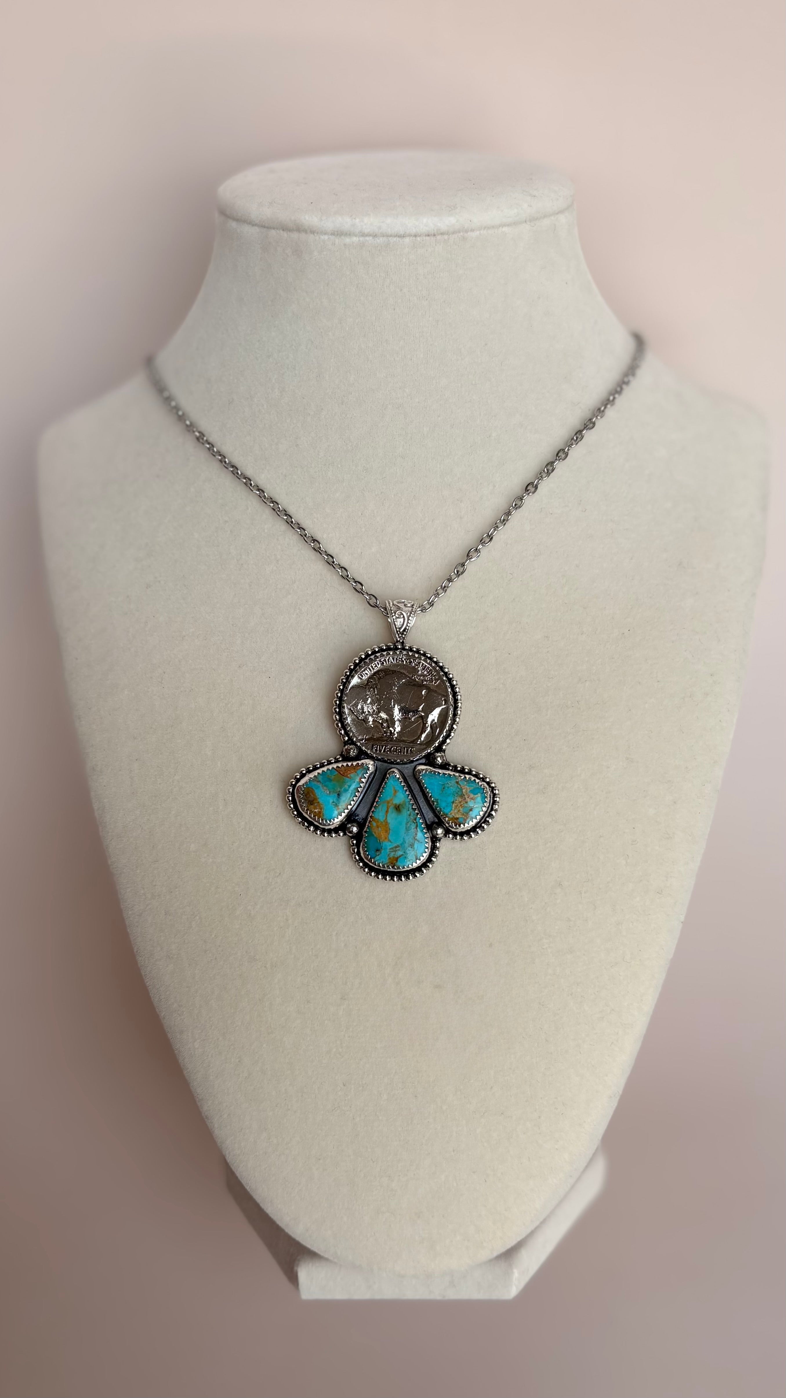 Buffalo Nickel and Turquoise