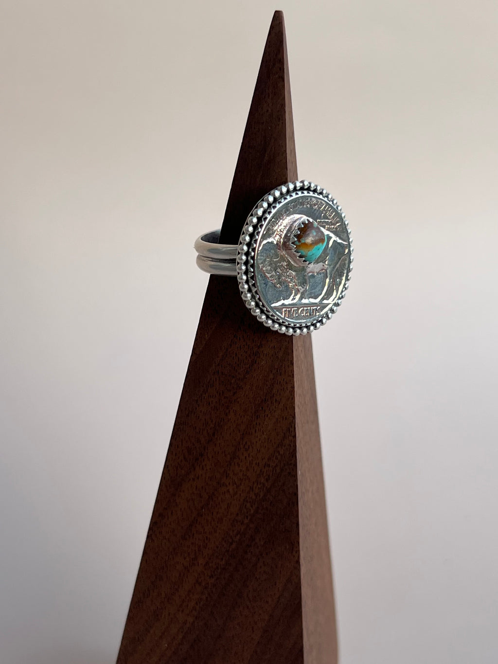 Buffalo Nickel and Turquoise Size 8